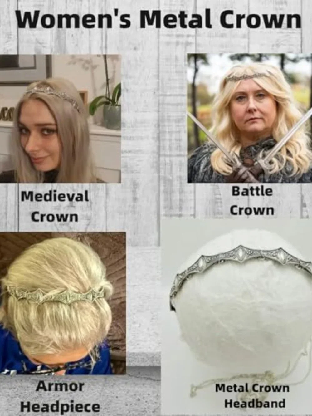 Medieval Metal Crown Headband Non-Slip Halloween Cosplay Wedding